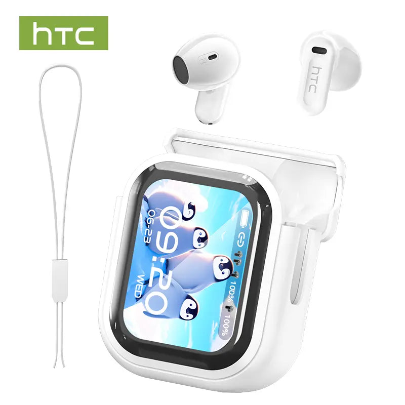 Experience High-Fidelity Sound with HTC NE20 Bluetooth 6.0 Earphones - Waterproof, LED Display, and Built-In Microphone for Office, Sports, and Study!