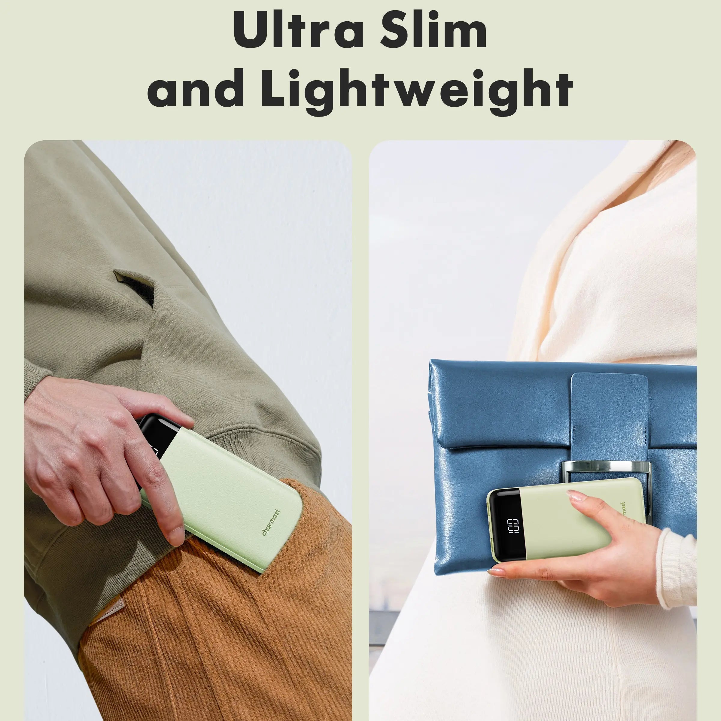 Charmast Ultra-Slim 10000Mah Portable Charger with Built-In Cables 6-Output & 3-Input Fast Charging External Battery Pack Power Bank for Smartphones Tablets USB-C Devices Travel Ready Airline Approved