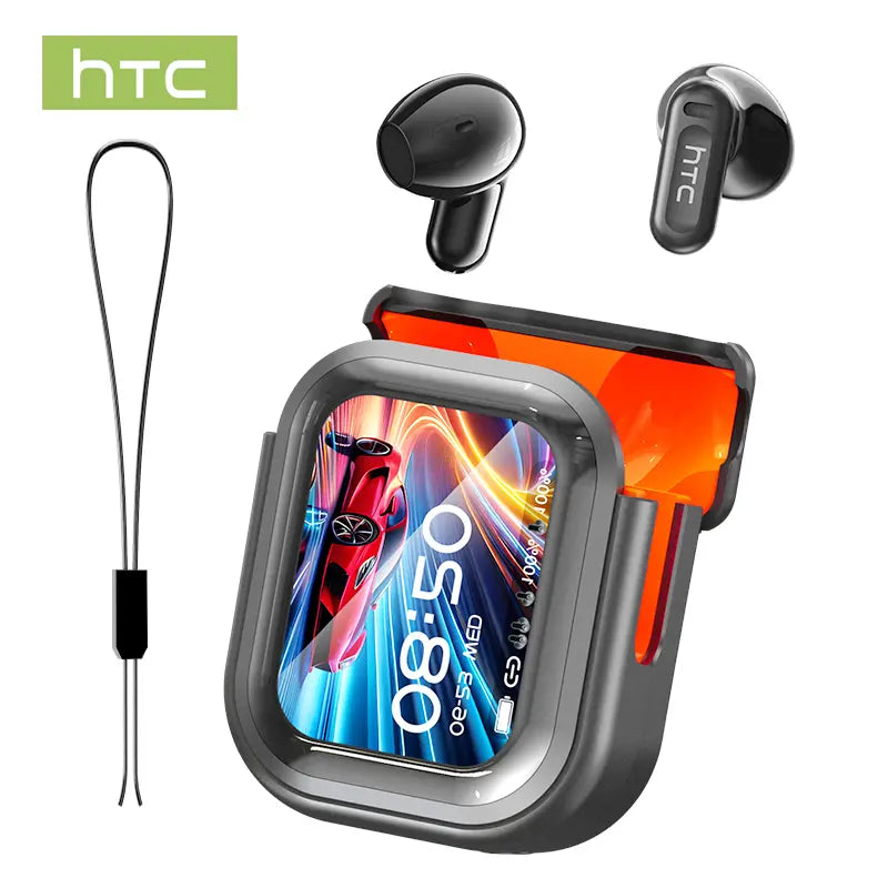 Experience High-Fidelity Sound with HTC NE20 Bluetooth 6.0 Earphones - Waterproof, LED Display, and Built-In Microphone for Office, Sports, and Study!